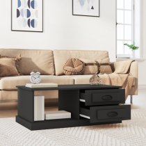 Vance Wooden Coffee Table With 2 Drawers In Black