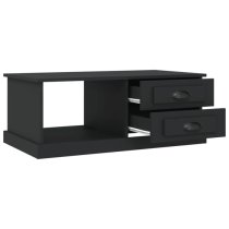 Vance Wooden Coffee Table With 2 Drawers In Black