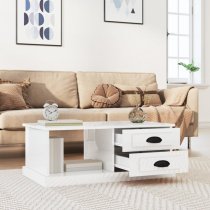 Vance High Gloss Coffee Table With 2 Drawers In White