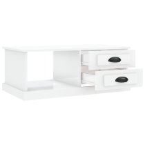 Vance High Gloss Coffee Table With 2 Drawers In White