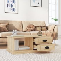 Vance Wooden Coffee Table With 2 Drawers In Sonoma Oak