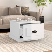 Vance High Gloss Coffee Table With 1 Drawer In White