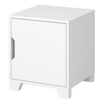 Luna Wooden Bedside Table With 1 Door In Pure White