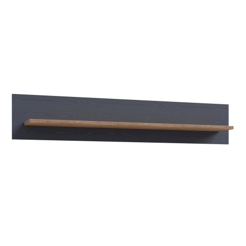 Belgin Wooden Wall Shelf In Riviera Oak And Navy