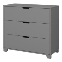 Luna Wooden Chest Of 3 Drawers In Folkestone Grey