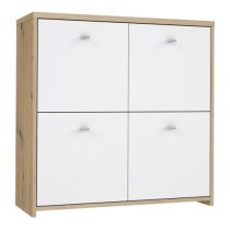 Beile Wooden Sideboard 4 Doors In Artisan Oak And White