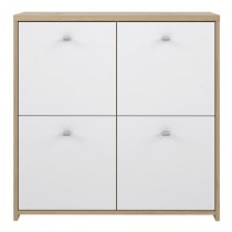 Beile Wooden Sideboard 4 Doors In Artisan Oak And White