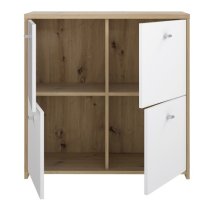 Beile Wooden Sideboard 4 Doors In Artisan Oak And White