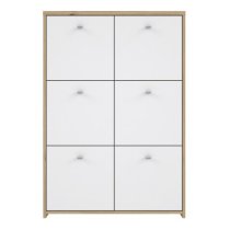 Beile Wooden Sideboard 6 Doors In Artisan Oak And White