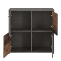 Beile Wooden Sideboard 4 Doors In Dark Grey And Concrete