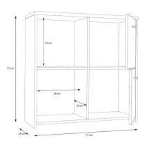 Beile Wooden Sideboard 4 Doors In Dark Grey And Concrete