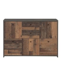 Beile Sideboard 5 Doors 2 Drawers In Dark Grey And Concrete