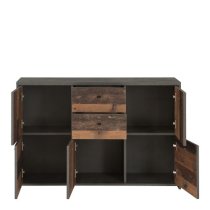 Beile Sideboard 5 Doors 2 Drawers In Dark Grey And Concrete