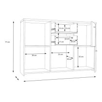 Beile Sideboard 5 Doors 2 Drawers In Dark Grey And Concrete