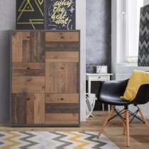 Beile Wooden Sideboard 6 Doors In Dark Grey And Concrete