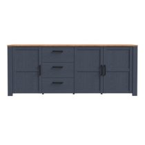 Belgin Sideboard Large 3 Doors 3 Drawers In Riviera Oak Navy