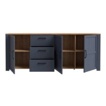 Belgin Sideboard Large 3 Doors 3 Drawers In Riviera Oak Navy