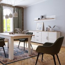 Belgin Sideboard Large 3 Doors 3 Drawers In Riviera Oak White