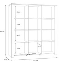 Belgin Display Cabinet 3 Doors In Riviera Oak And Grey Oak