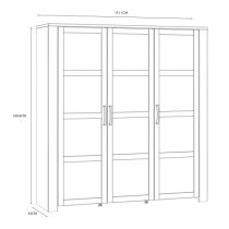 Belgin Display Cabinet 3 Doors In Riviera Oak And Navy