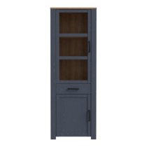 Belgin Display Cabinet 2 Doors 1 Drawer In Riviera Oak Navy