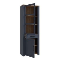 Belgin Display Cabinet 2 Doors 1 Drawer In Riviera Oak Navy