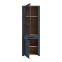 Belgin Display Cabinet 2 Doors 1 Drawer In Riviera Oak Navy