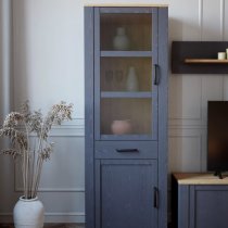 Belgin Display Cabinet 2 Doors 1 Drawer In Riviera Oak Navy