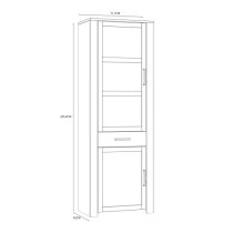 Belgin Display Cabinet 2 Doors 1 Drawer In Riviera Oak Navy