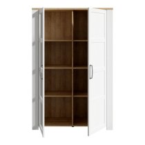 Belgin Display Cabinet 2 Doors In Riviera Oak And White