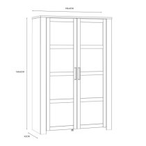 Belgin Display Cabinet 2 Doors In Riviera Oak And White