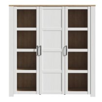 Belgin Display Cabinet 3 Doors In Riviera Oak And White