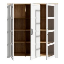 Belgin Display Cabinet 3 Doors In Riviera Oak And White