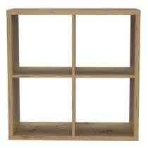 Mabon Wooden Bookcase With 4 Open Cubes In Artisan Oak