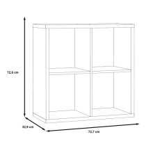 Mabon Wooden Bookcase With 4 Open Cubes In Artisan Oak