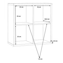 Mabon Wooden Bookcase With 4 Open Cubes In Artisan Oak