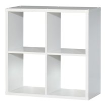 Mabon Wooden Bookcase With 4 Open Cubes In Matt White