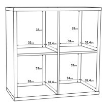 Mabon Wooden Bookcase With 4 Open Cubes In Matt White