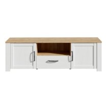 Belgin TV Stand 2 Door 1 Drawer In Riviera Oak And White