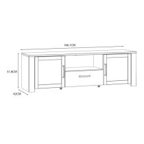 Belgin TV Stand 2 Door 1 Drawer In Riviera Oak And White