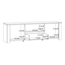 Belgin TV Stand 2 Door 1 Drawer In Riviera Oak And White