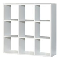 Mabon Wooden Bookcase With 9 Open Cubes In Matt White