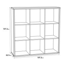 Mabon Wooden Bookcase With 9 Open Cubes In Matt White