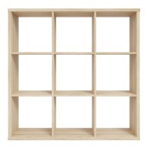 Mabon Wooden Bookcase With 9 Open Cubes In Sonoma Oak