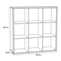 Mabon Wooden Bookcase With 9 Open Cubes In Sonoma Oak