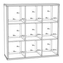 Mabon Wooden Bookcase With 9 Open Cubes In Sonoma Oak