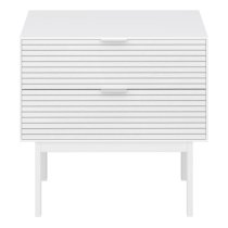 Savva Bedside Cabinet With 2 Drawers In Pure White And White