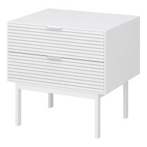 Savva Bedside Cabinet With 2 Drawers In Pure White And White