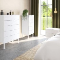 Savva Bedside Cabinet With 2 Drawers In Pure White And White