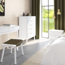 Savva Bedside Cabinet With 2 Drawers In Pure White And White